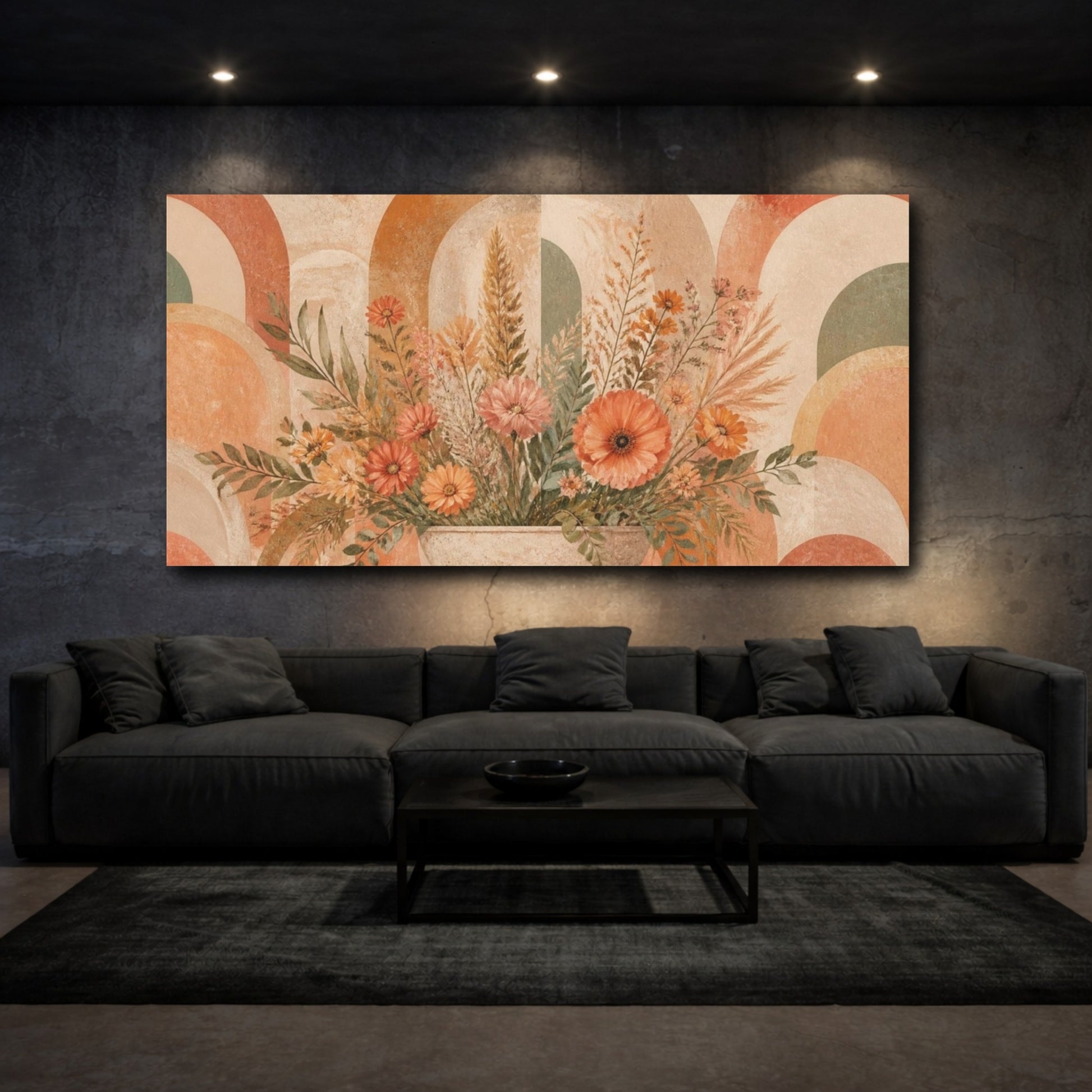 Mockup 3. Boho Wild Bouquet shown as canvas print