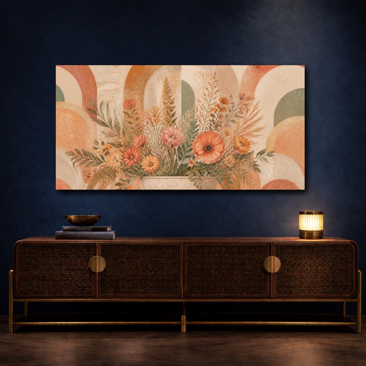 Mockup 4. Boho Wild Bouquet shown as canvas print