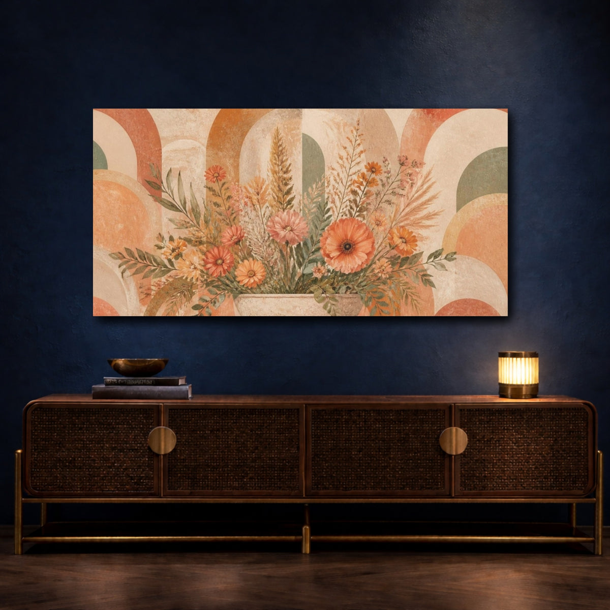 Mockup 4. Boho Wild Bouquet shown as canvas print