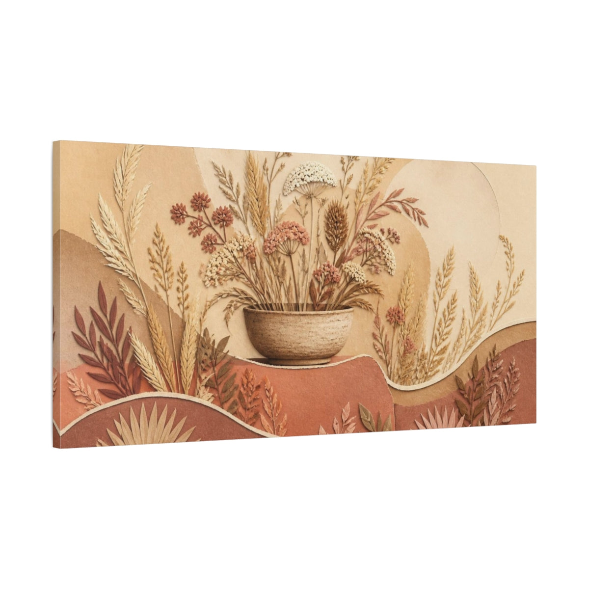 Main Mockup. Boho Wildflower Bowl shown as canvas print