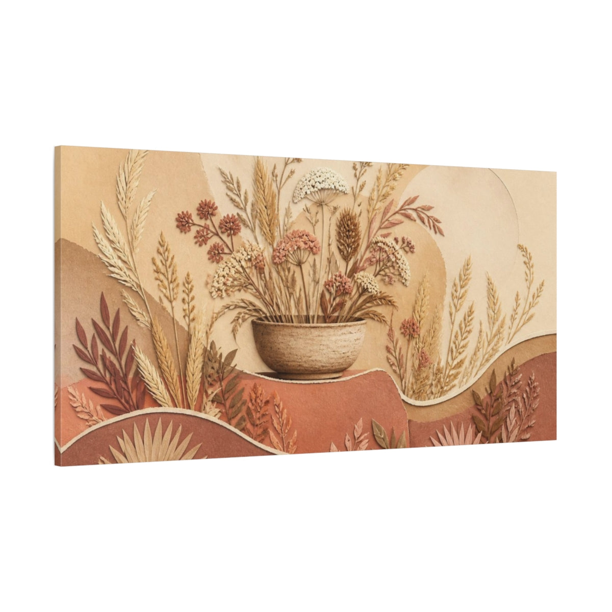 Side Mockup 2. Boho Wildflower Bowl shown as canvas print