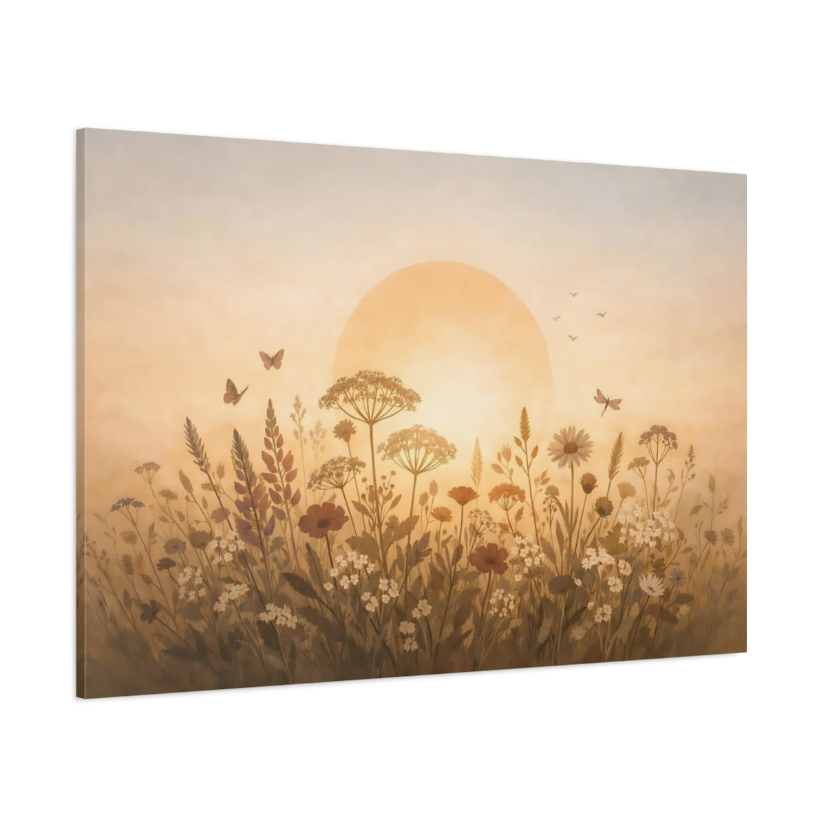 Boho Wildflowers shown as stretched canvas wall art
