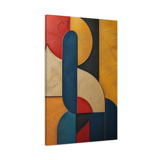Main Mockup. Bold Textured Geometric Relief shown as canvas print