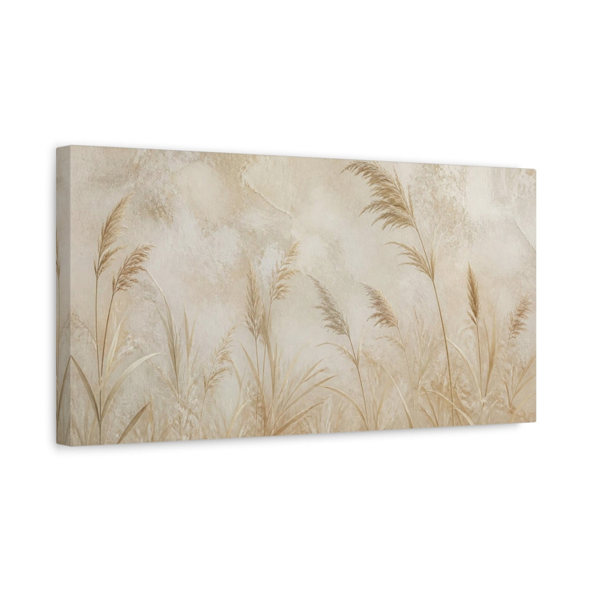 Side Mockup 3. Botanical Bleached Reeds shown as canvas print
