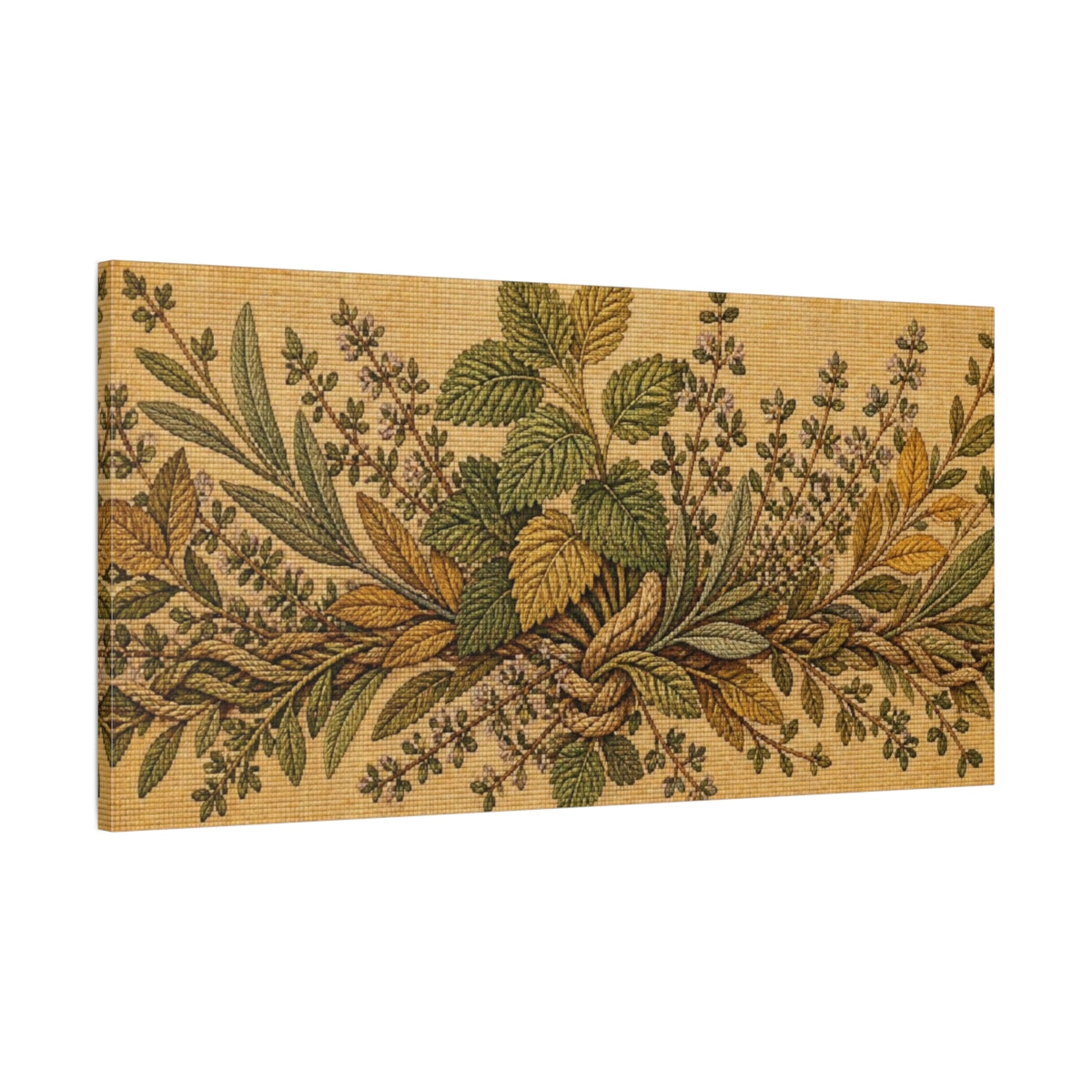 Main Mockup. Botanical Herb Bundle shown as canvas print