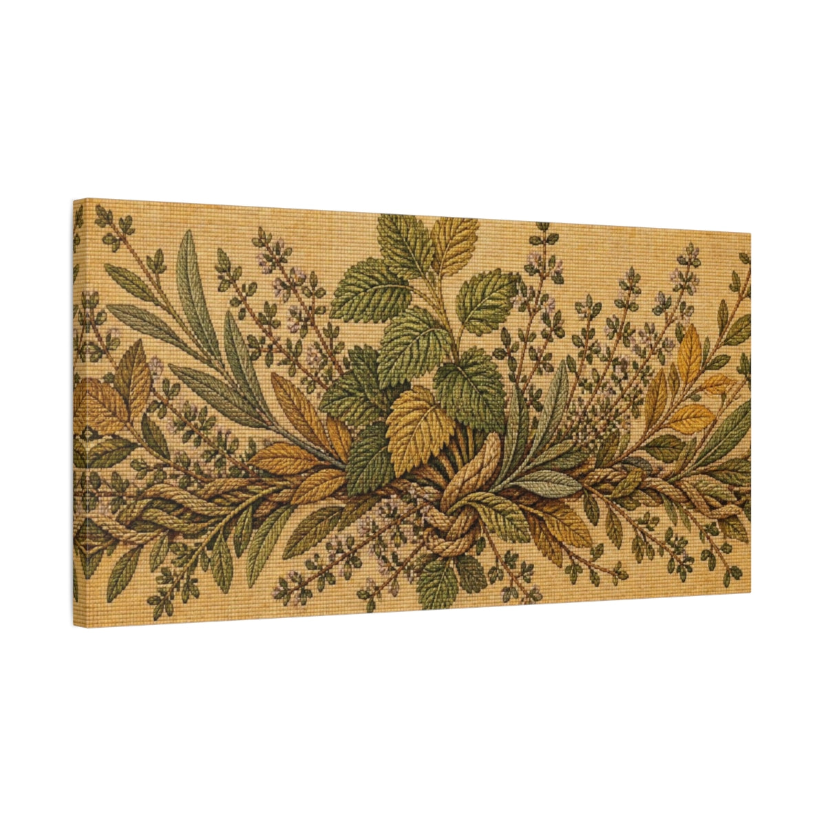 Side Mockup 1. Botanical Herb Bundle shown as canvas print