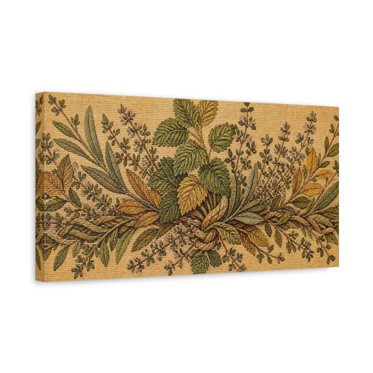Side Mockup 3. Botanical Herb Bundle shown as canvas print