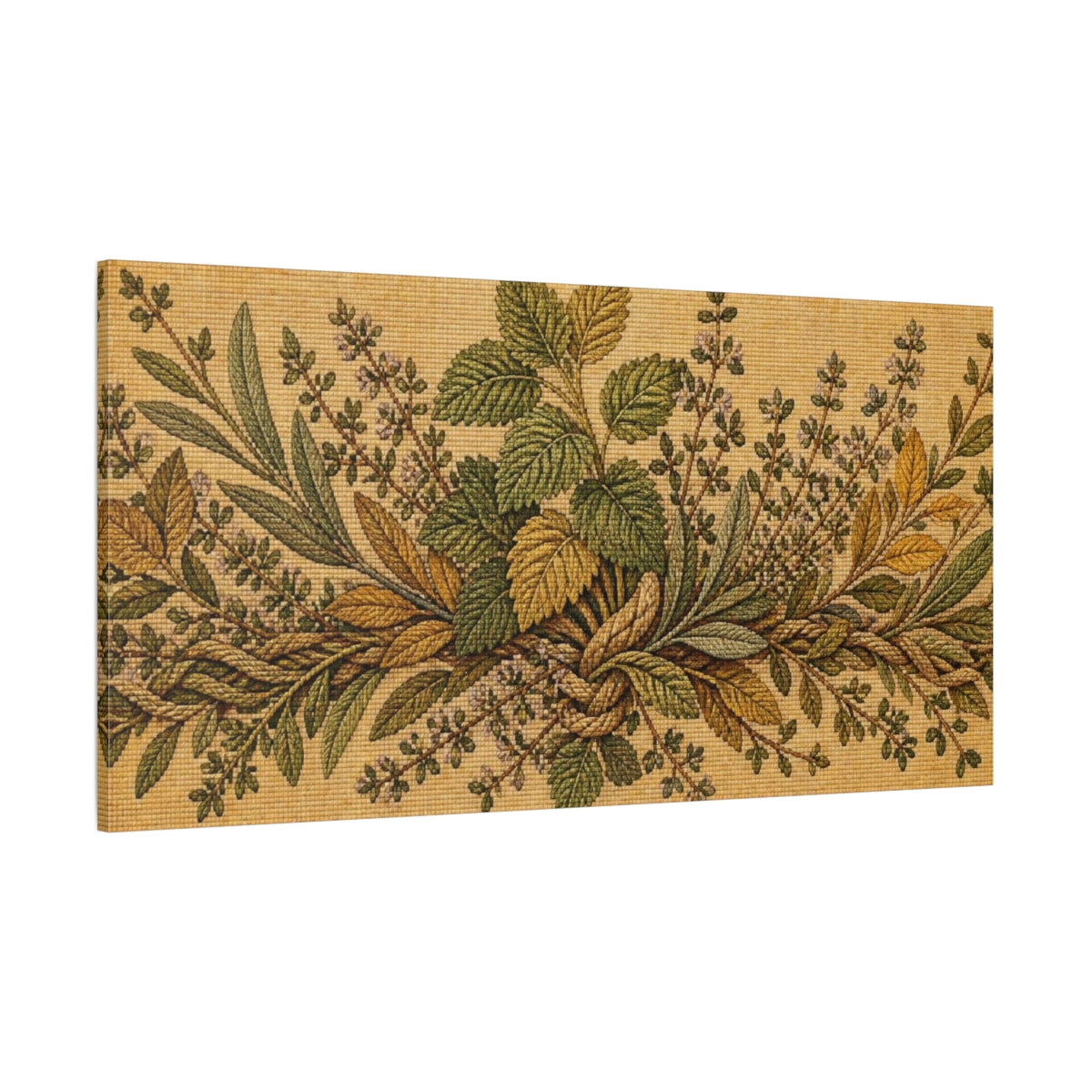 Side Mockup 2. Botanical Herb Bundle shown as canvas print