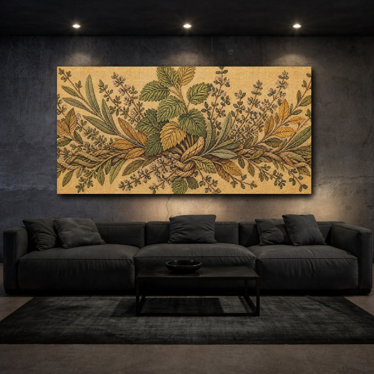 Mockup 3. Botanical Herb Bundle shown as canvas print