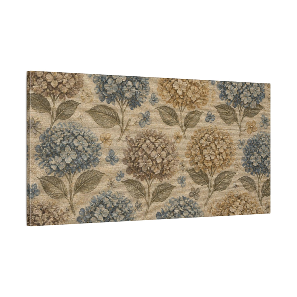 Main Mockup. Botanical Hydrangea Cluster shown as canvas print