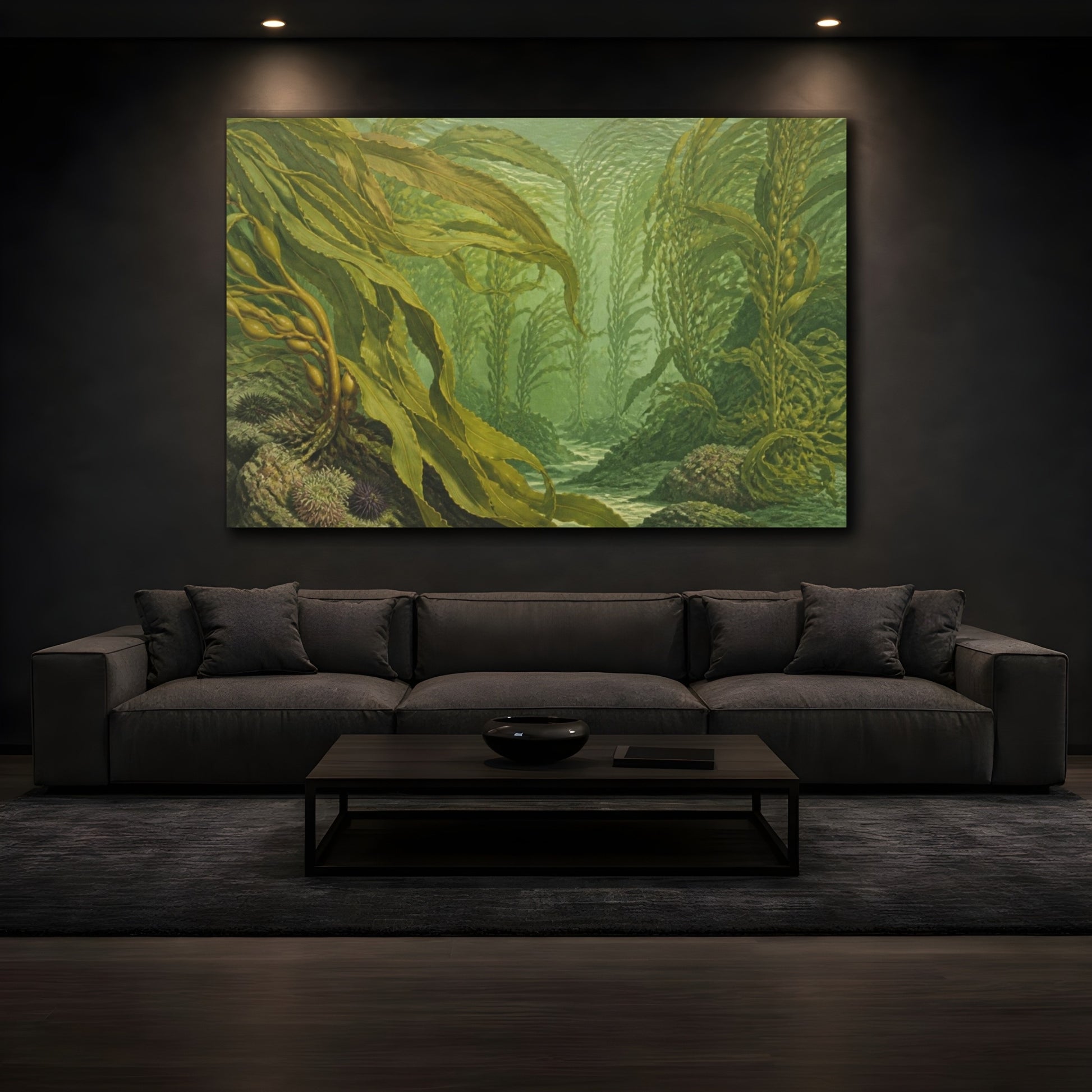 Mockup 3. Botanical Kelp Fronds shown as canvas print