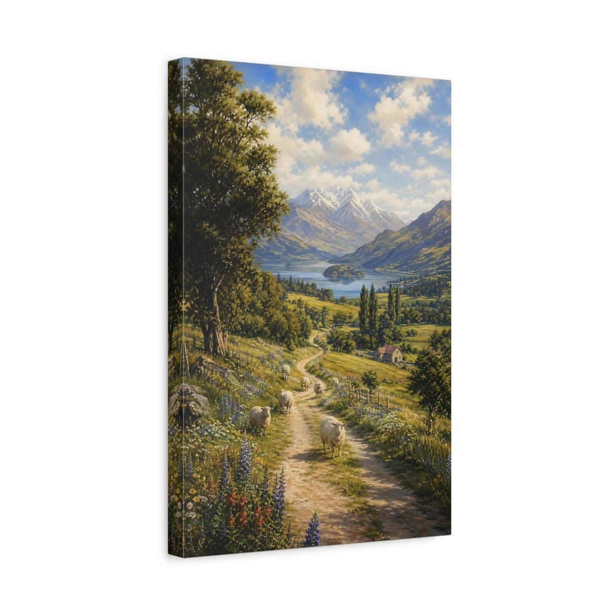 Botanical - Meadow Landscape Painting New Zealand Valley Canvas Print – Living Room, Above Couch - YesArtYes