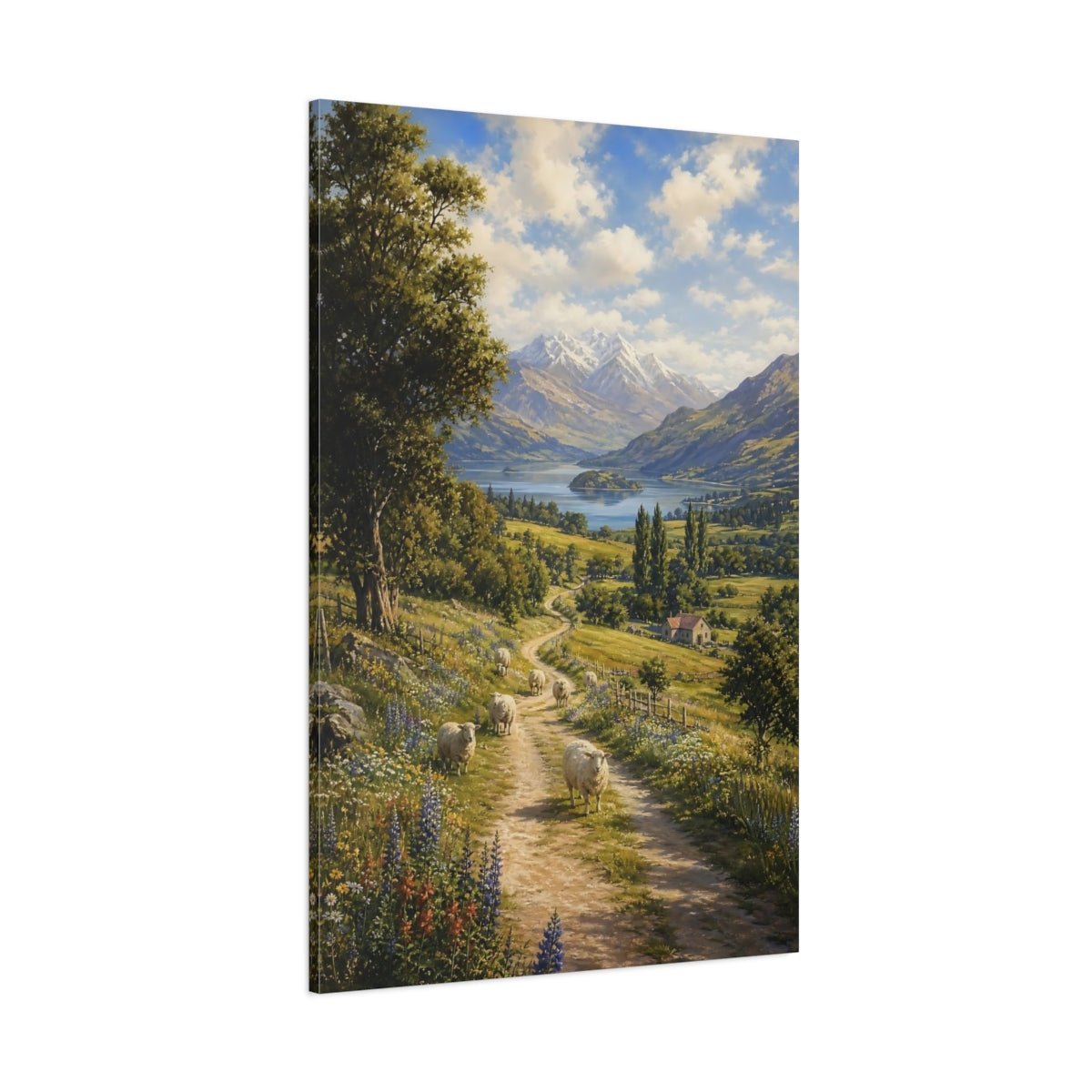 Botanical - Meadow Landscape Painting New Zealand Valley Canvas Print – Living Room, Above Couch - YesArtYes