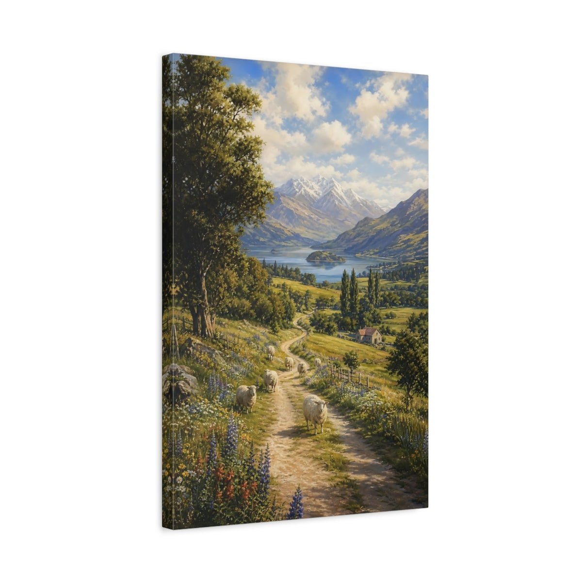 Botanical - Meadow Landscape Painting New Zealand Valley Canvas Print – Living Room, Above Couch - YesArtYes