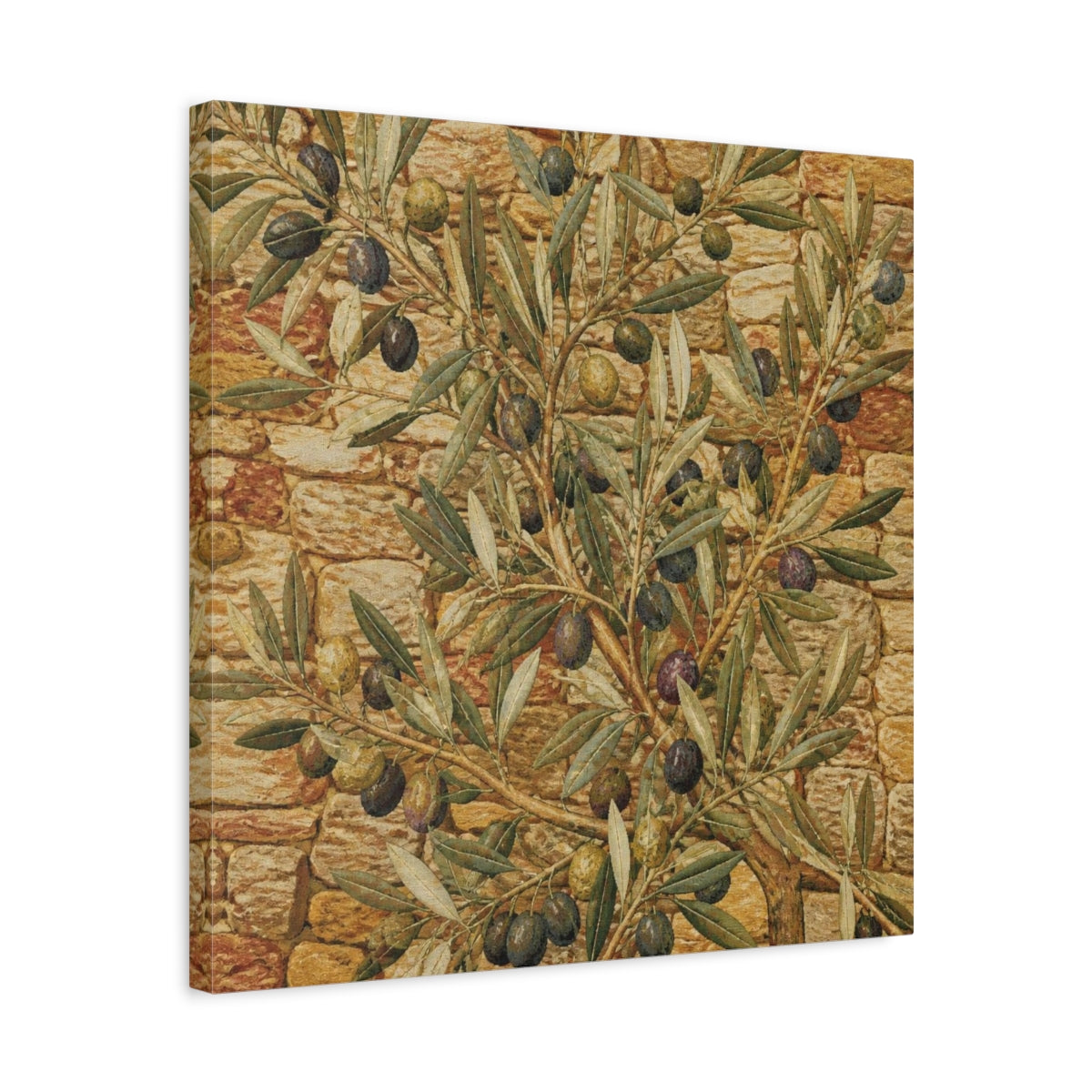 Side Mockup 5. Botanical Olive Branch shown as canvas print