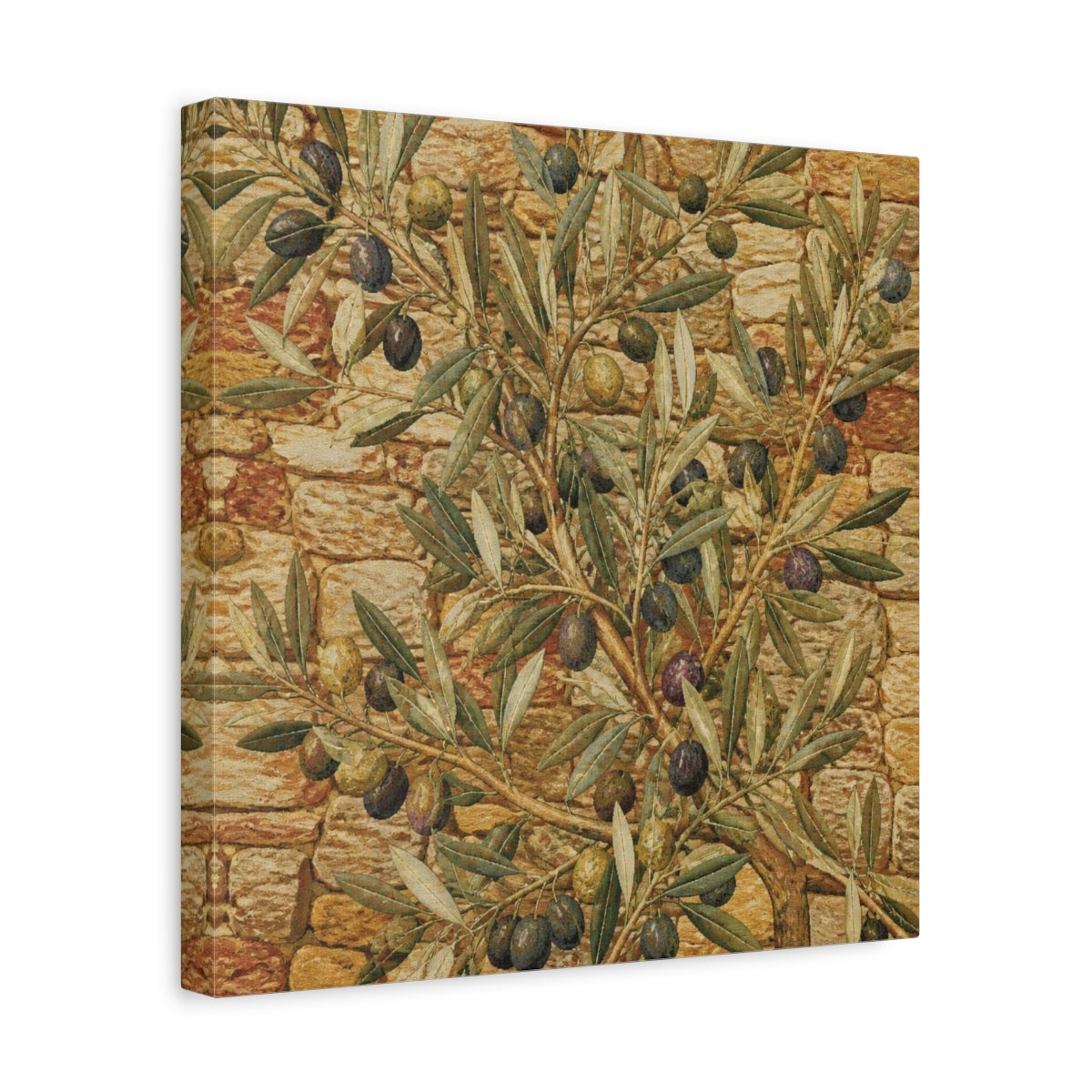 Side Mockup 7. Botanical Olive Branch shown as canvas print