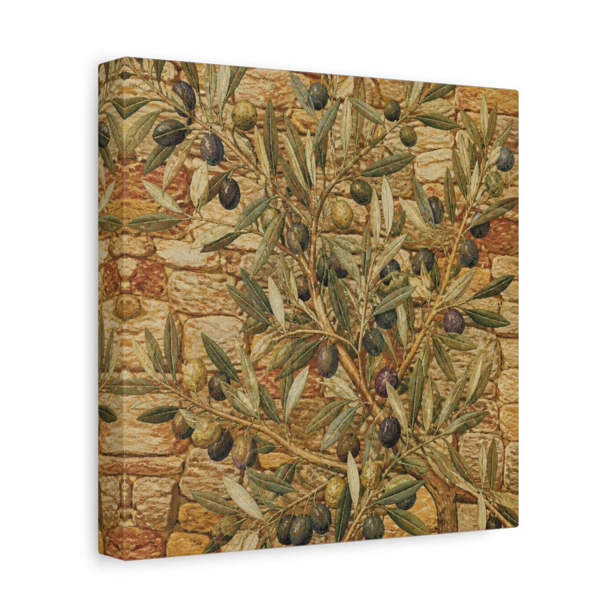 Side Mockup 9. Botanical Olive Branch shown as canvas print