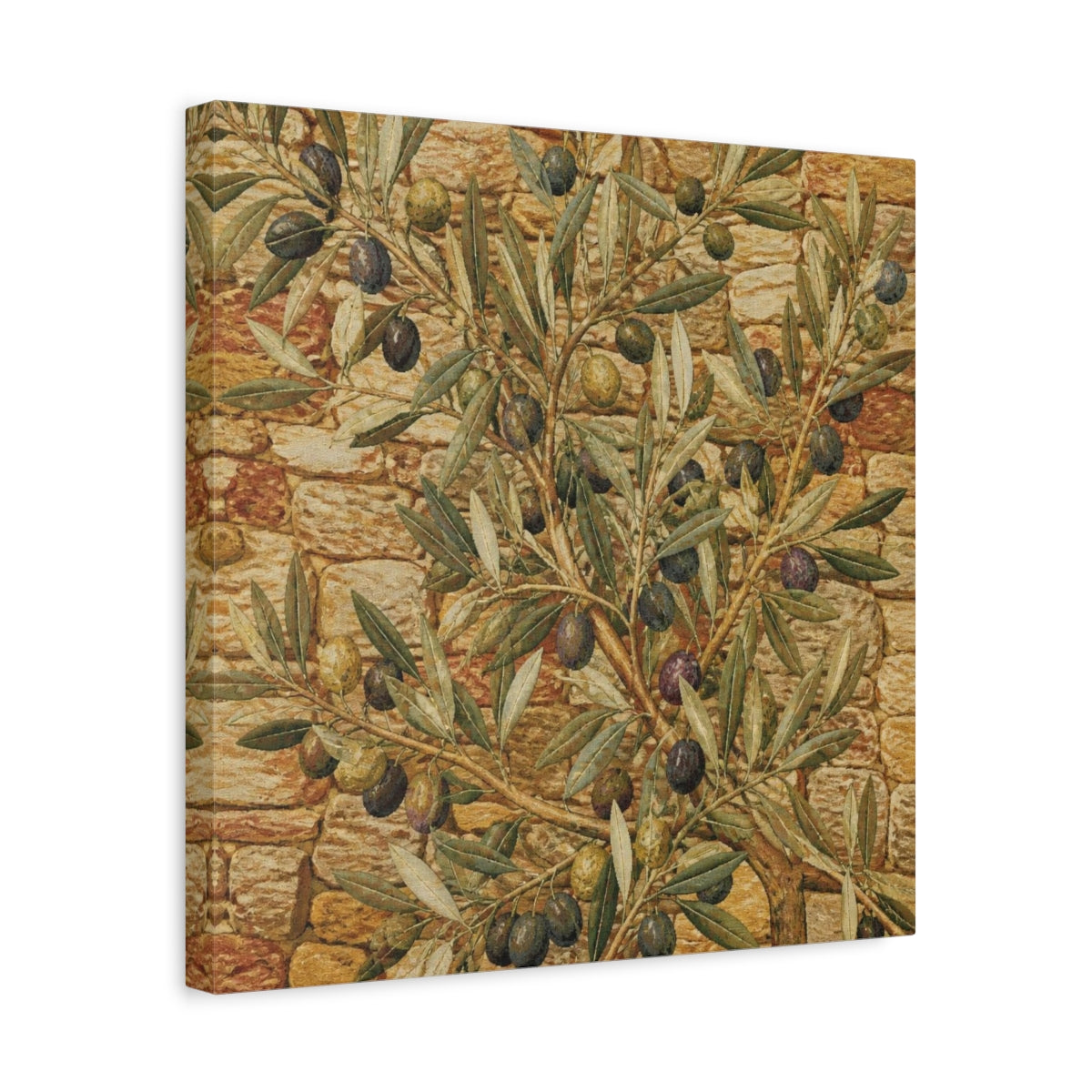 Side Mockup 6. Botanical Olive Branch shown as canvas print