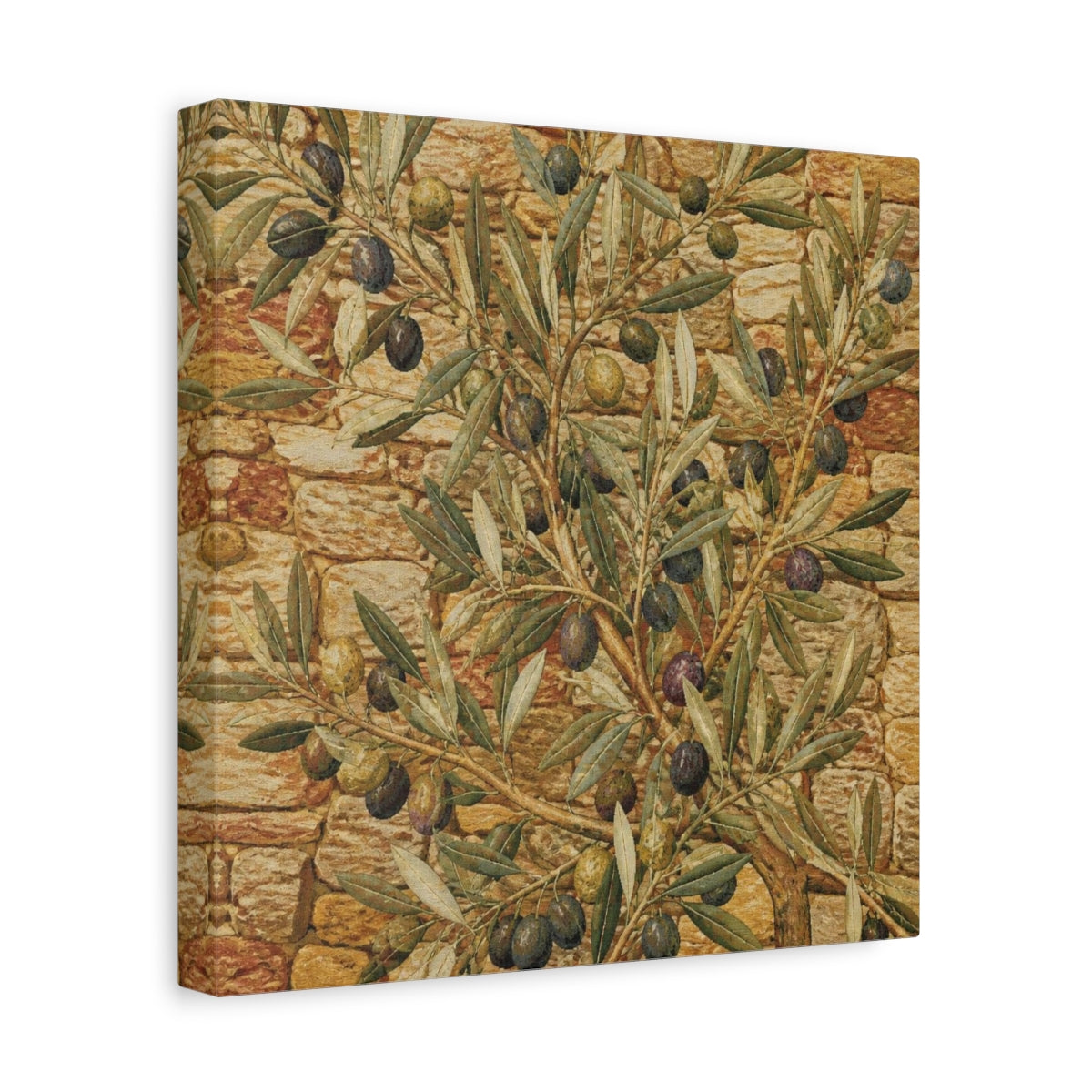 Side Mockup 8. Botanical Olive Branch shown as canvas print