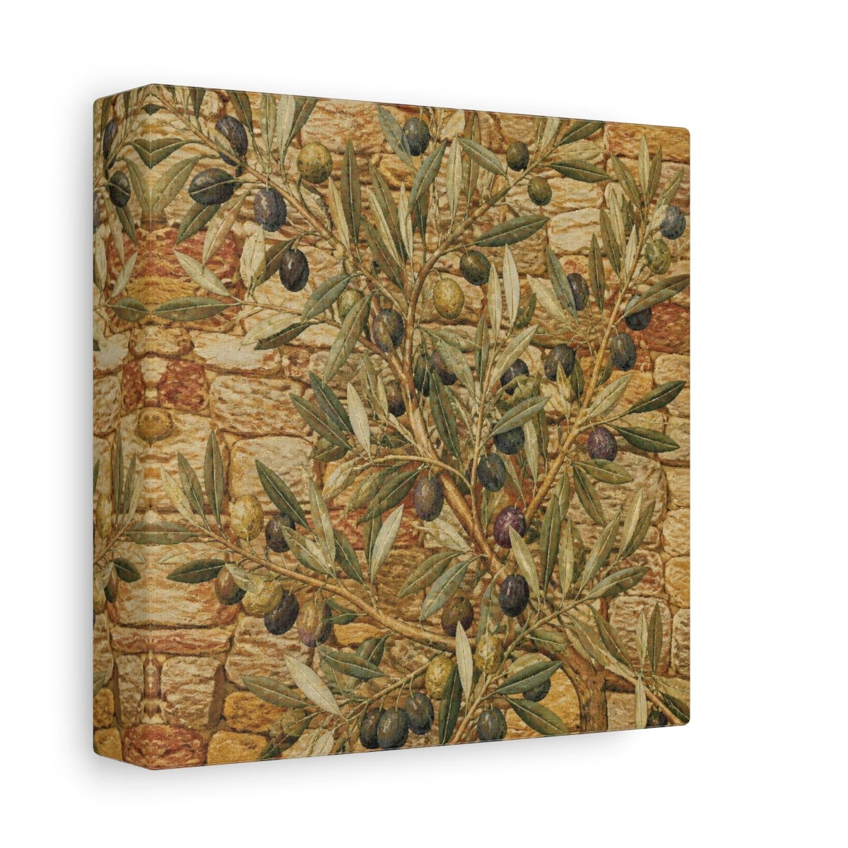 Side Mockup 2. Botanical Olive Branch shown as canvas print