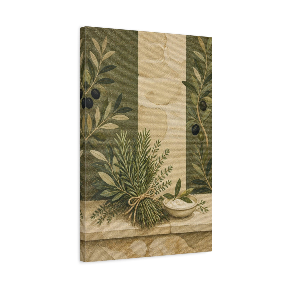 Side Mockup 3. Botanical Rosemary Bundle shown as canvas print