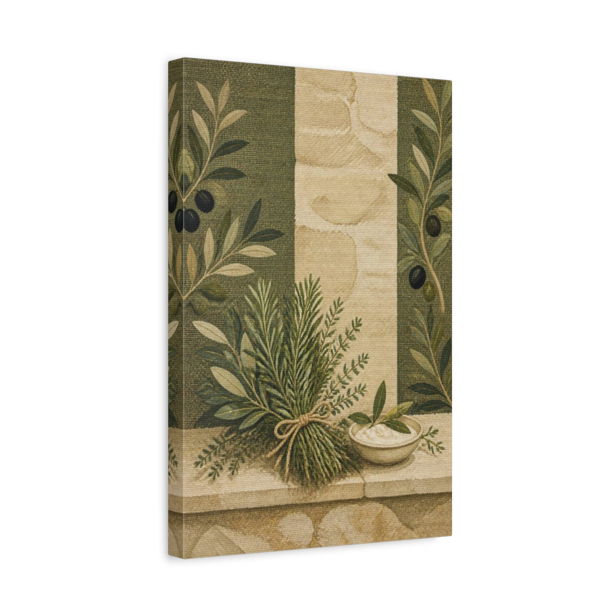 Side Mockup 4. Botanical Rosemary Bundle shown as canvas print