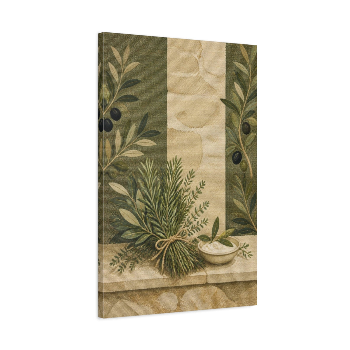 Side Mockup 2. Botanical Rosemary Bundle shown as canvas print
