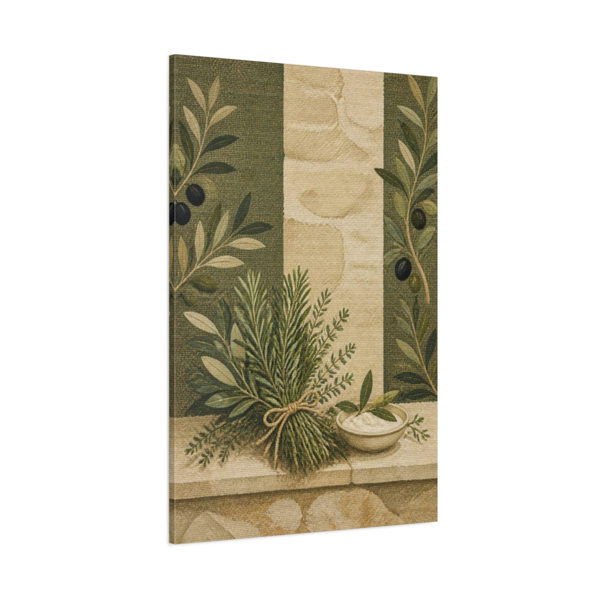 Side Mockup 1. Botanical Rosemary Bundle shown as canvas print