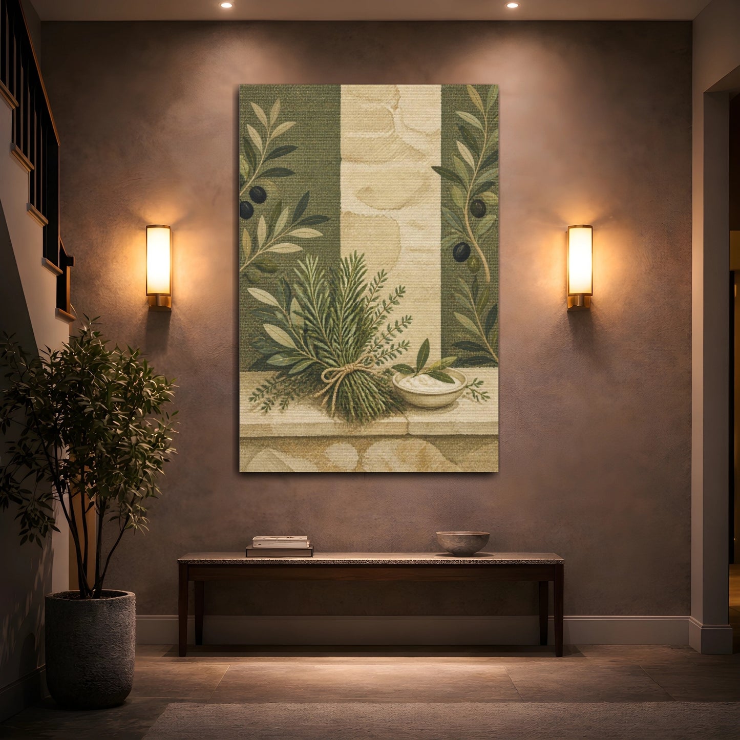 Mockup 2. Botanical Rosemary Bundle shown as canvas print