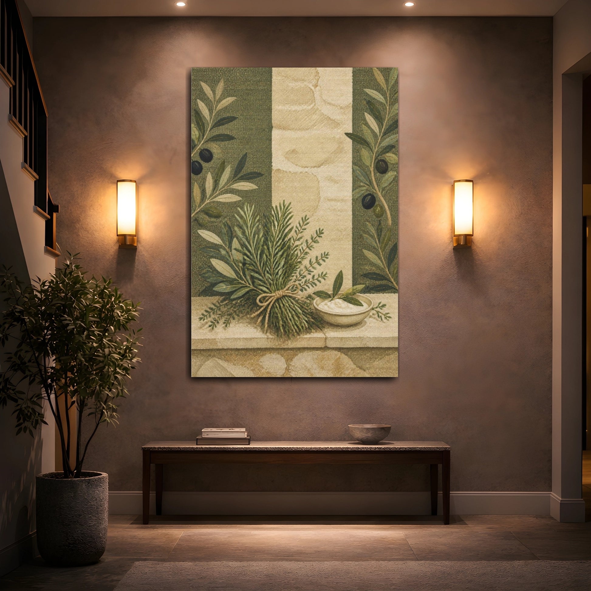 Mockup 2. Botanical Rosemary Bundle shown as canvas print