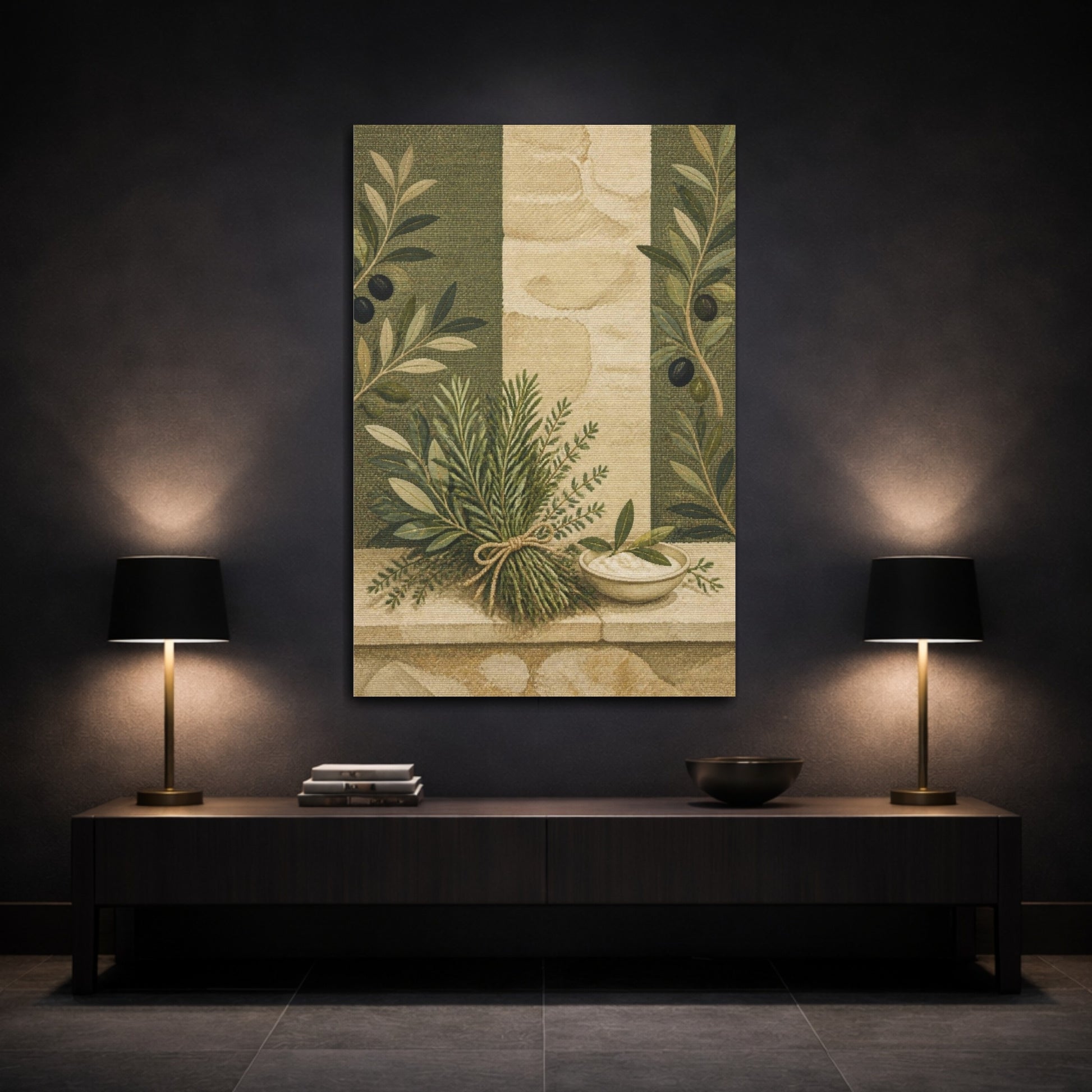 Mockup 3. Botanical Rosemary Bundle shown as canvas print