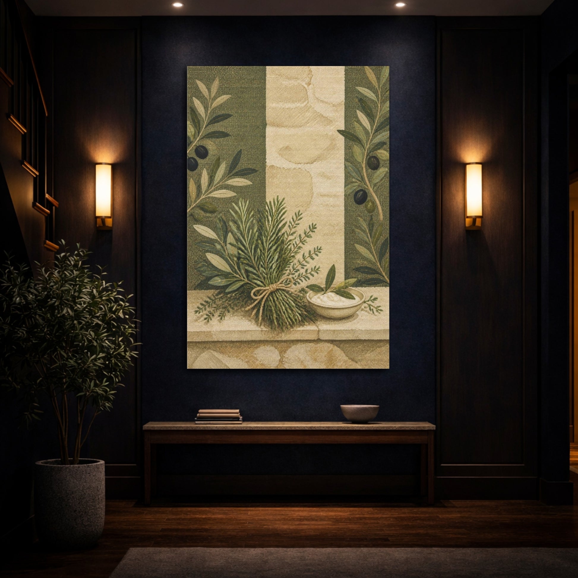 Mockup 4. Botanical Rosemary Bundle shown as canvas print