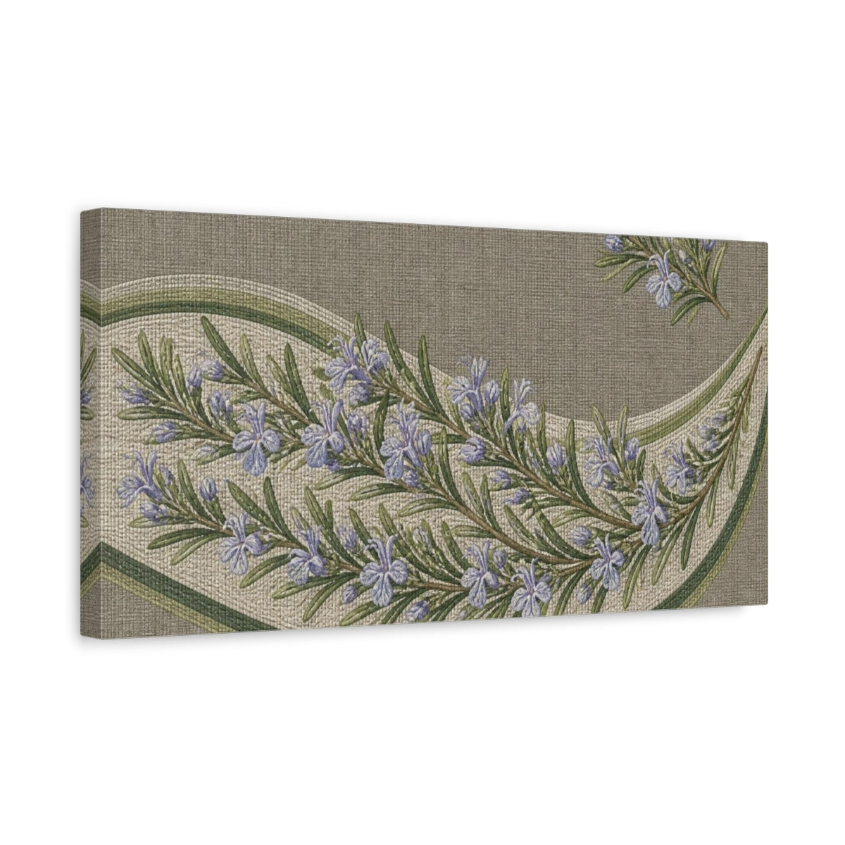 Side Mockup 3. Botanical Rosemary Garland shown as canvas print