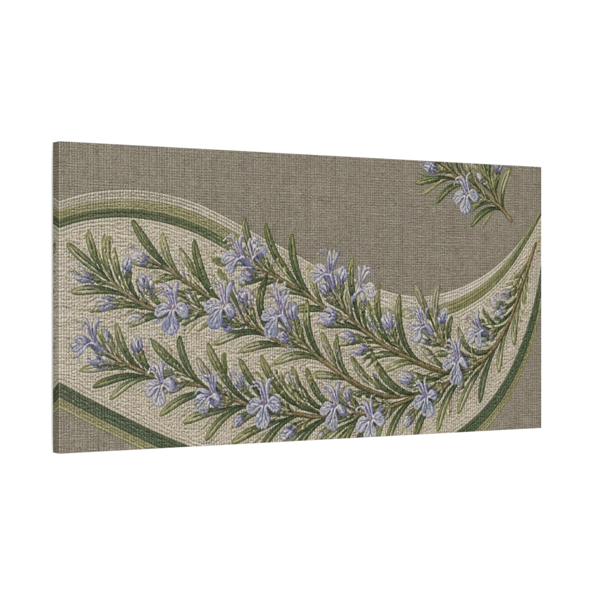 Side Mockup 2. Botanical Rosemary Garland shown as canvas print