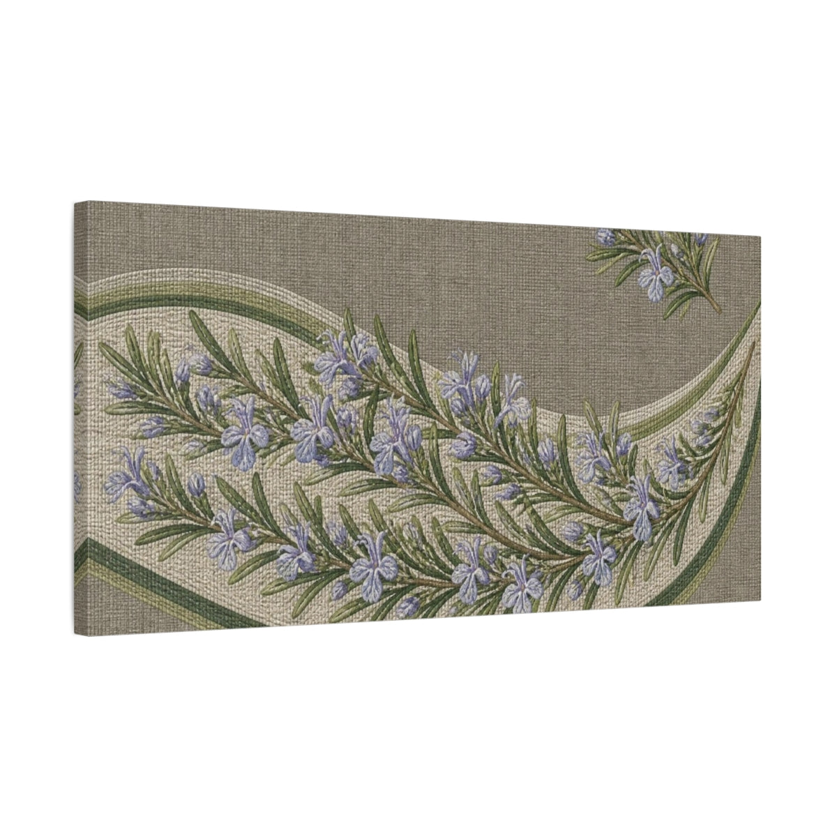 Side Mockup 1. Botanical Rosemary Garland shown as canvas print