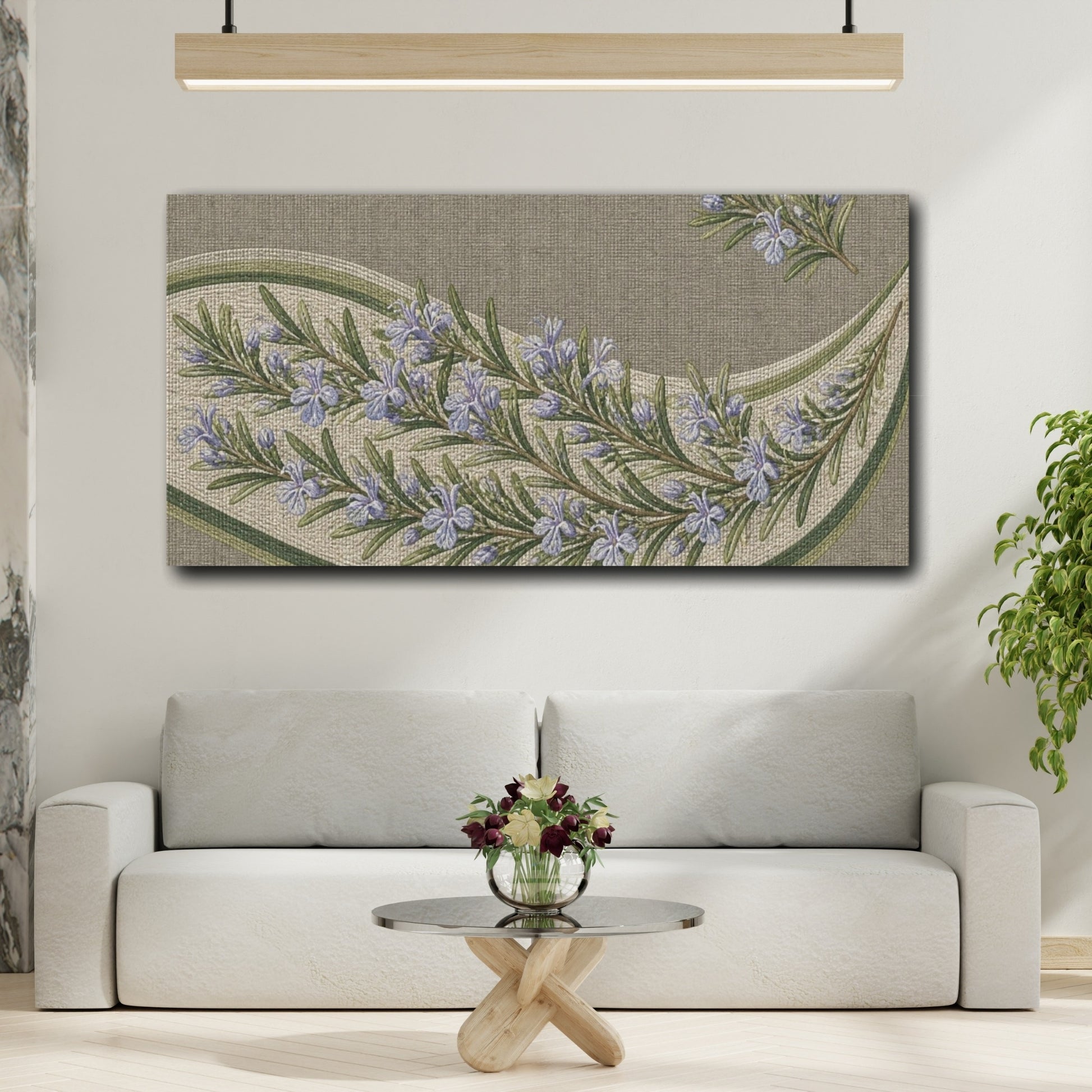 Mockup 2. Botanical Rosemary Garland shown as canvas print