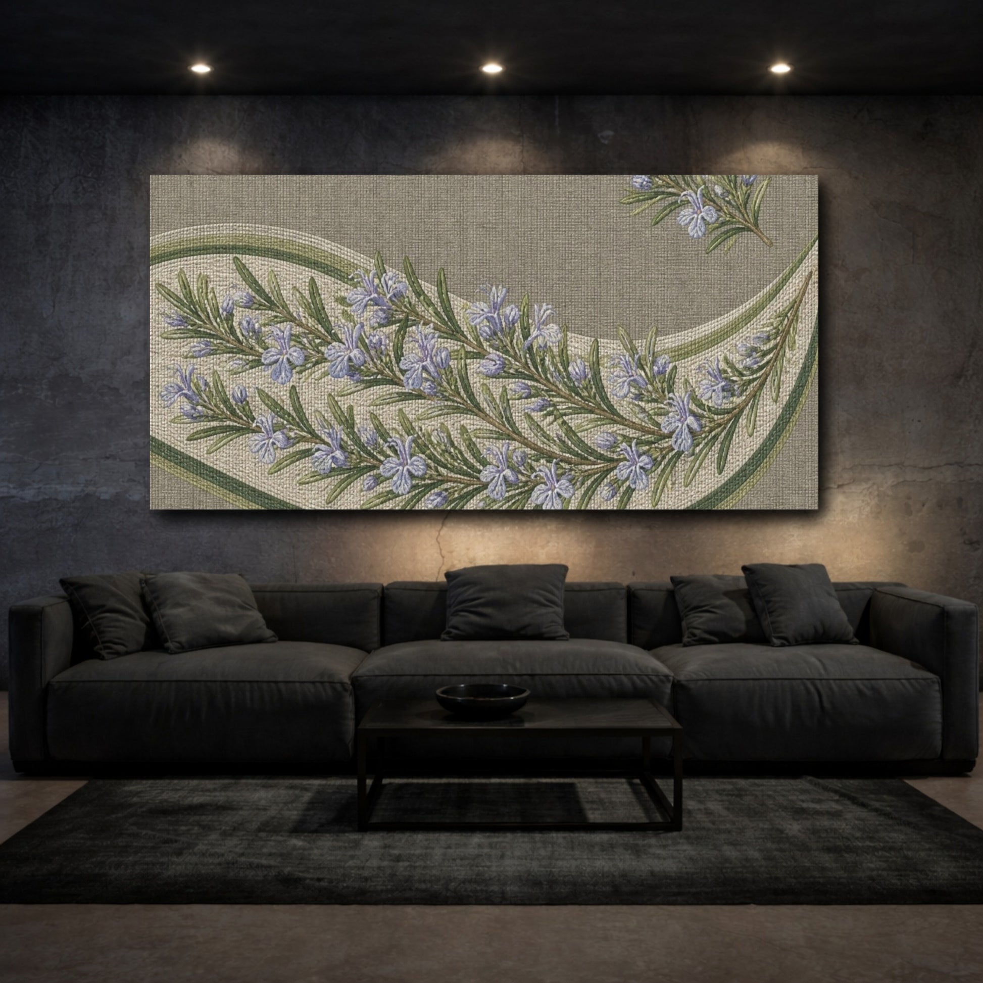 Mockup 3. Botanical Rosemary Garland shown as canvas print