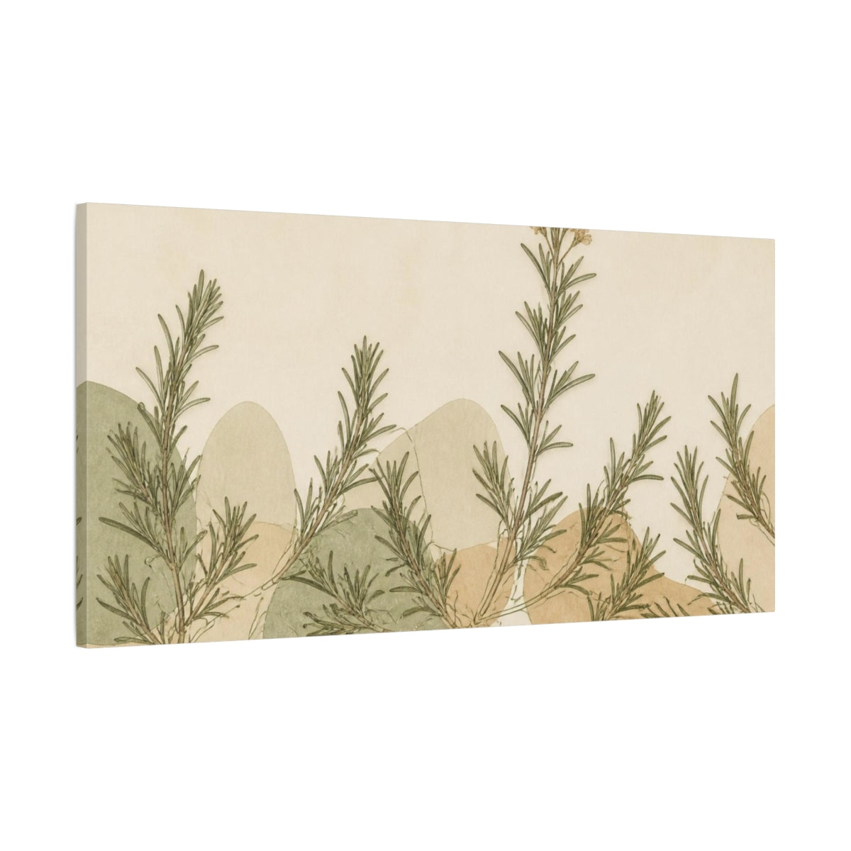 Main Mockup. Botanical Rosemary Sprigs shown as canvas print