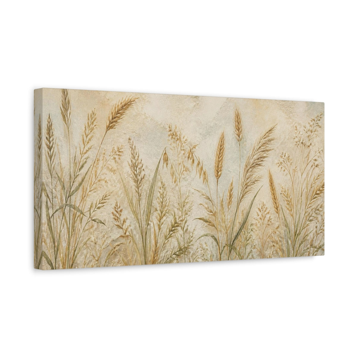Side Mockup 3. Botanical Wild Grasses shown as canvas print