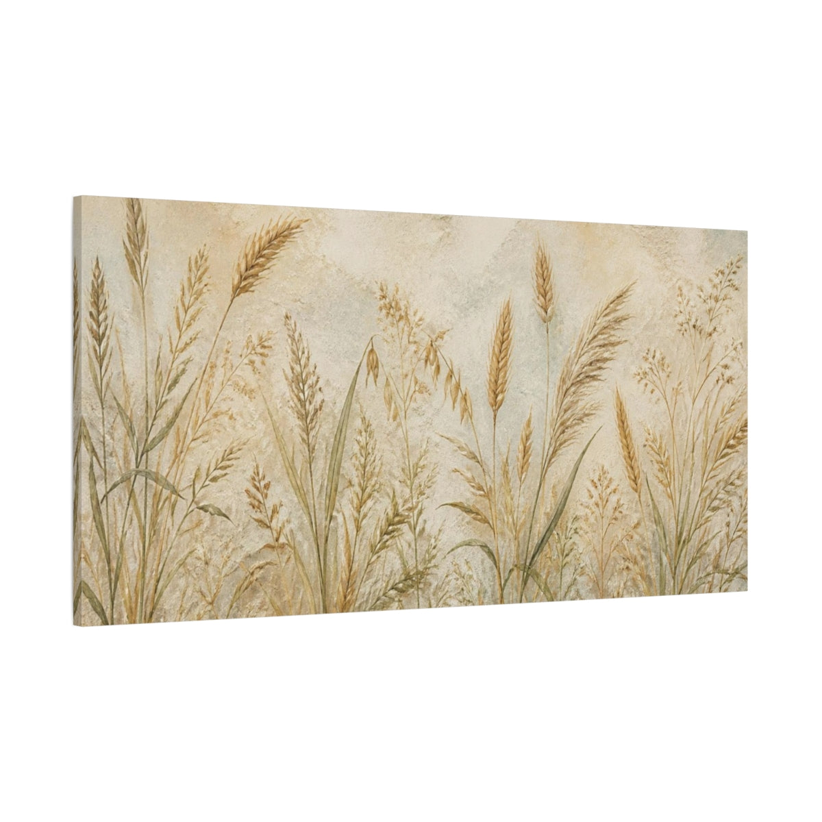 Side Mockup 2. Botanical Wild Grasses shown as canvas print