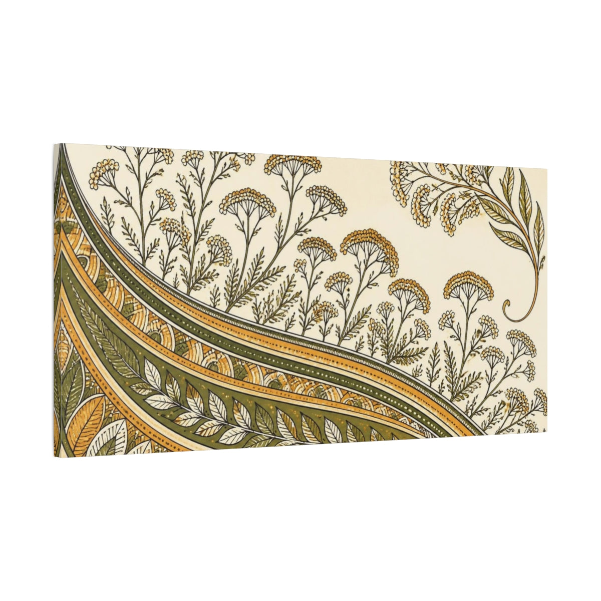 Main Mockup. Botanical Yarrow Pattern shown as canvas print