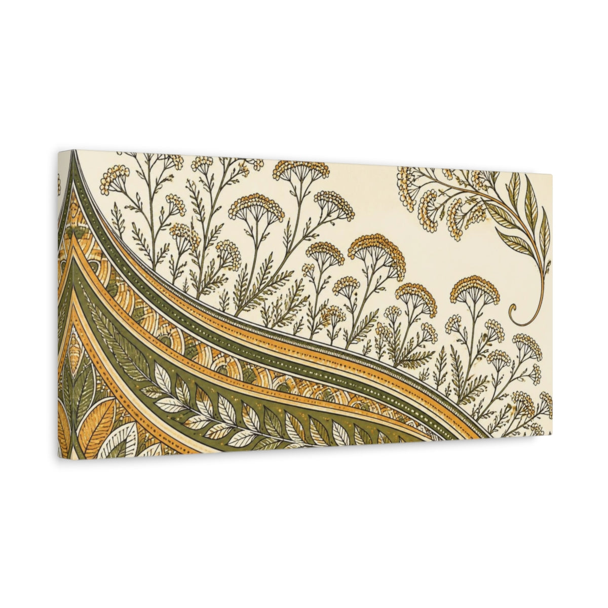 Side Mockup 3. Botanical Yarrow Pattern shown as canvas print