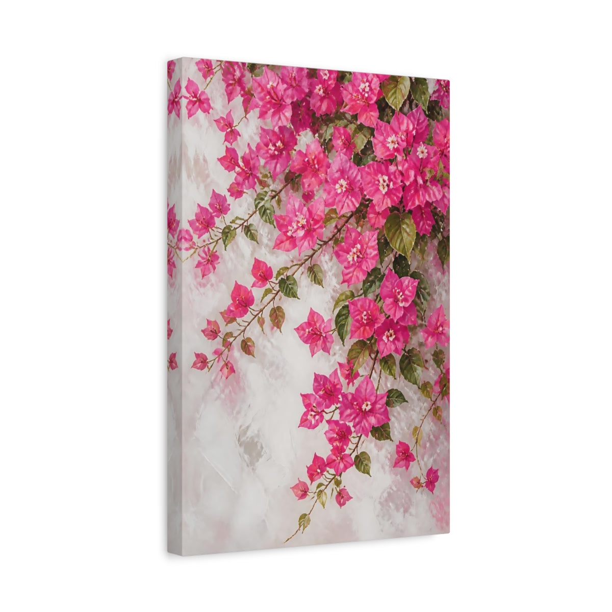 Side Mockup 4. Bougainvillea Flowers On Plaster shown as canvas print