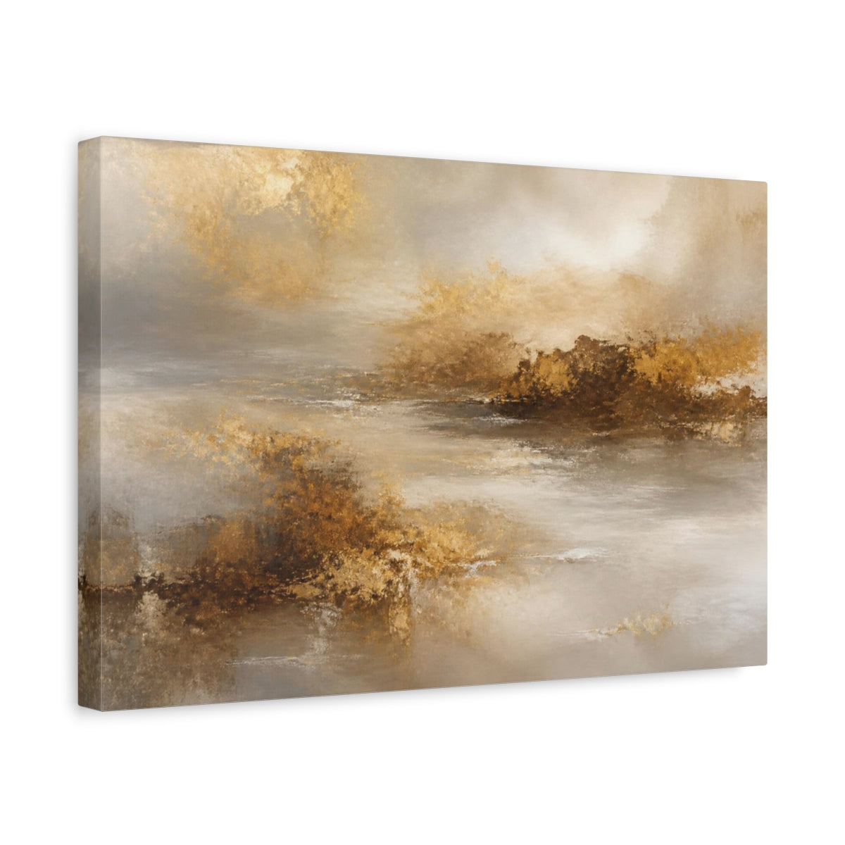 Side Mockup 4. Bronze Mist Coastline shown as canvas print