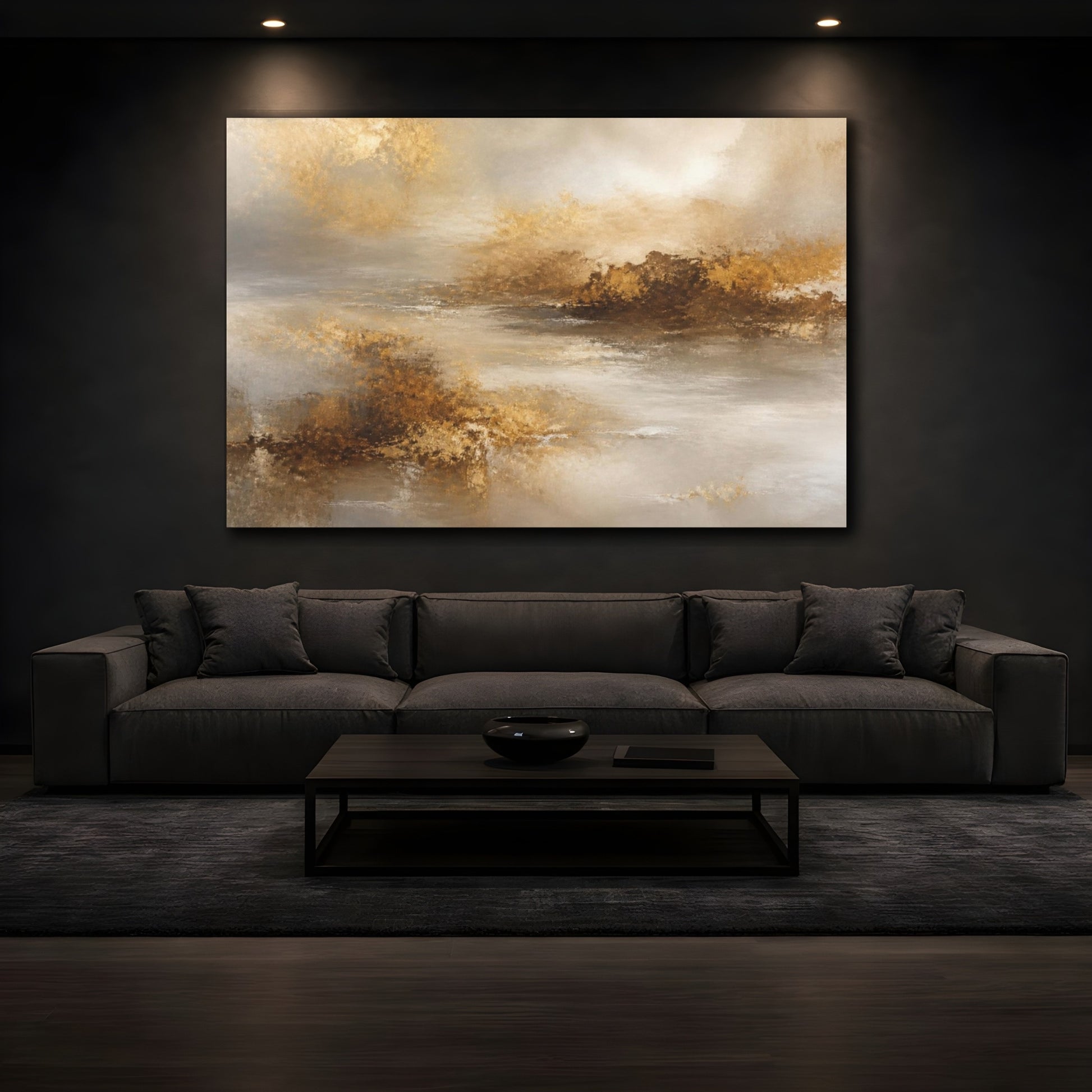 Mockup 3. Bronze Mist Coastline shown as canvas print