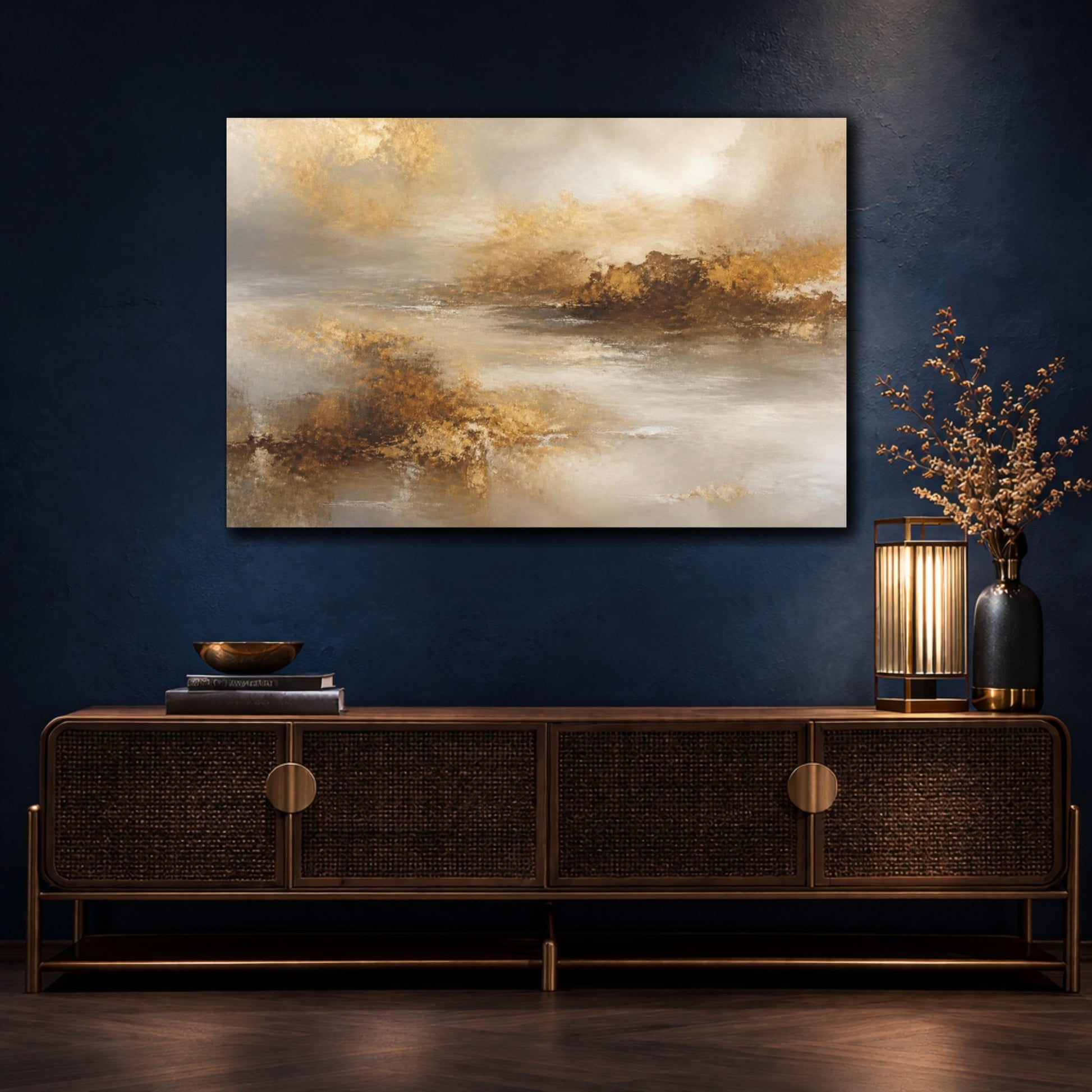 Mockup 4. Bronze Mist Coastline shown as canvas print