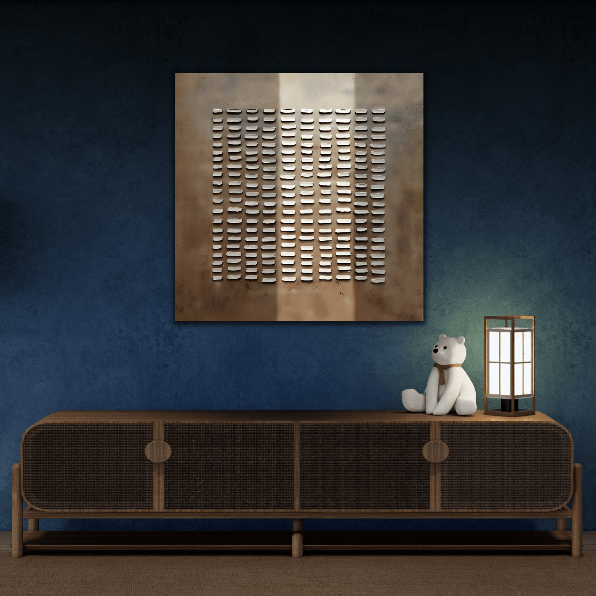 Brown Wabi - Sabi Painting on Canvas - Japanese 3D Textured Wall Art Print - YesArtYes
