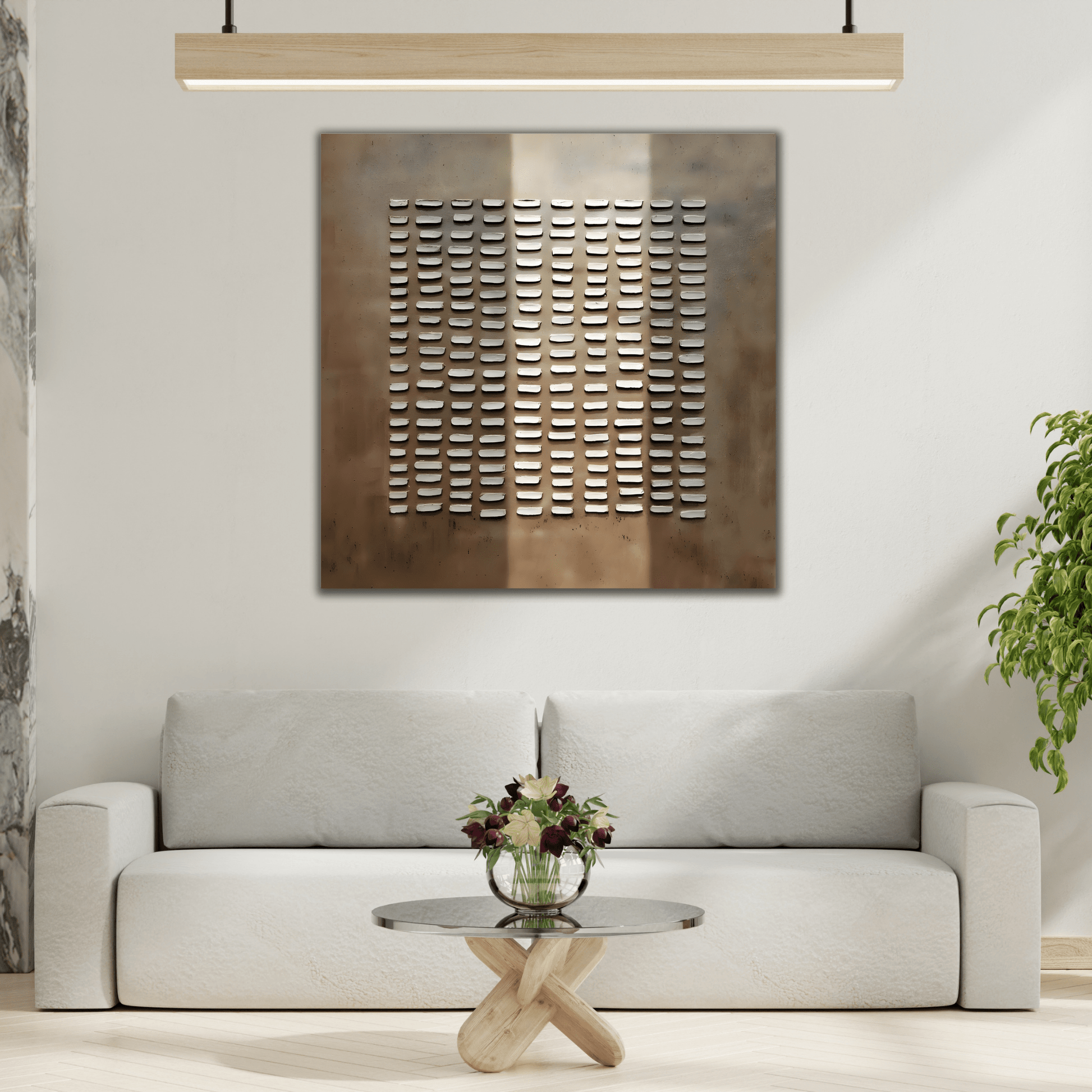 Brown Wabi - Sabi Painting on Canvas - Japanese 3D Textured Wall Art Print - YesArtYes