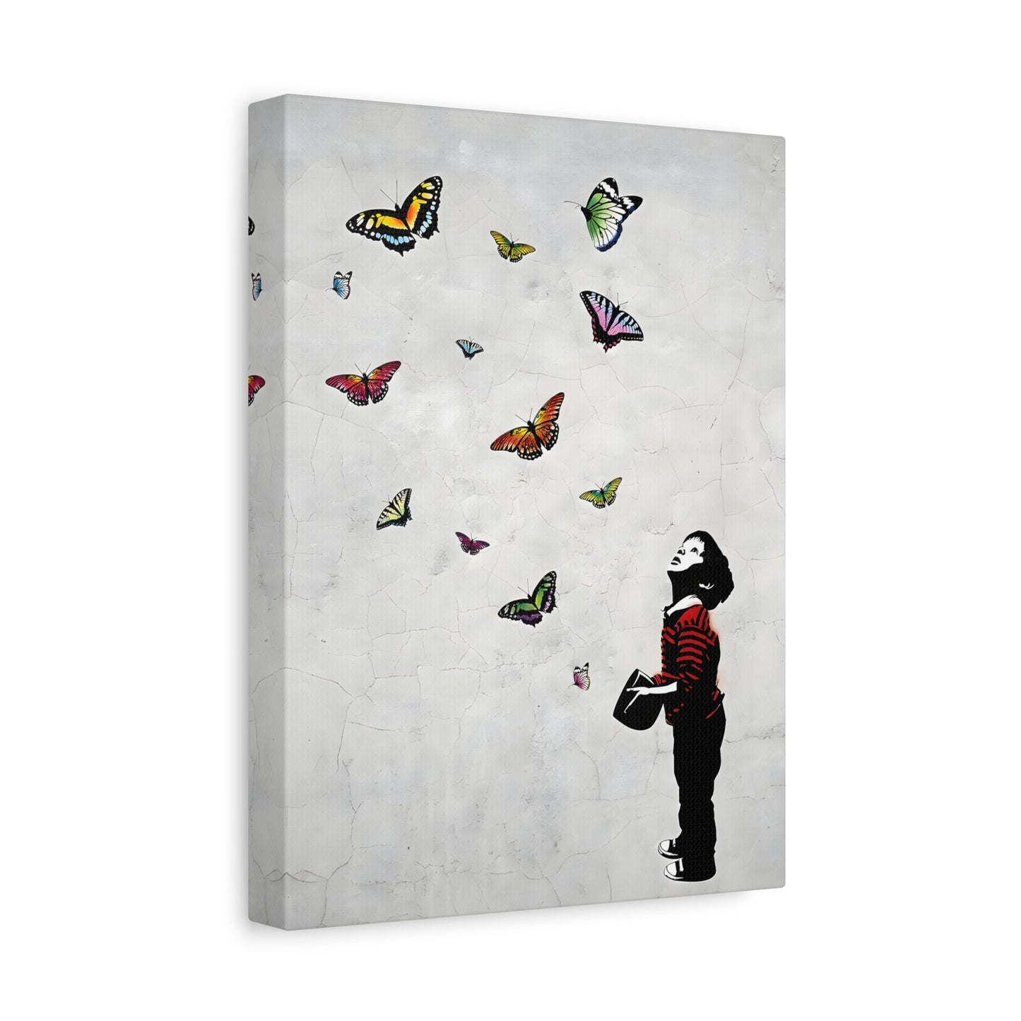 Butterfly Boy Banksy Canvas Street Graffiti Wall Art Prints - YesArtYes