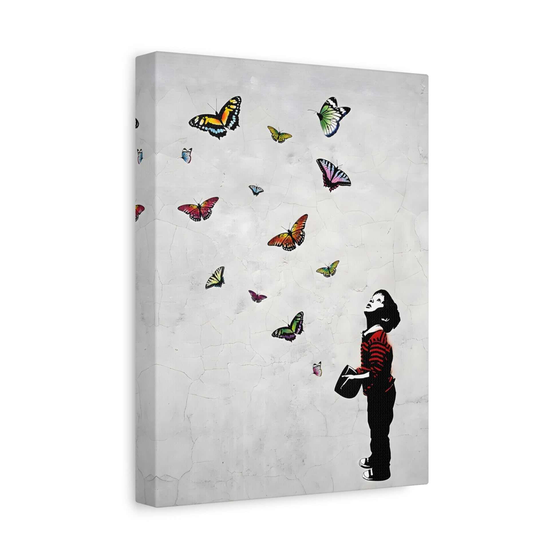 Butterfly Boy Banksy Canvas Street Graffiti Wall Art Prints - YesArtYes